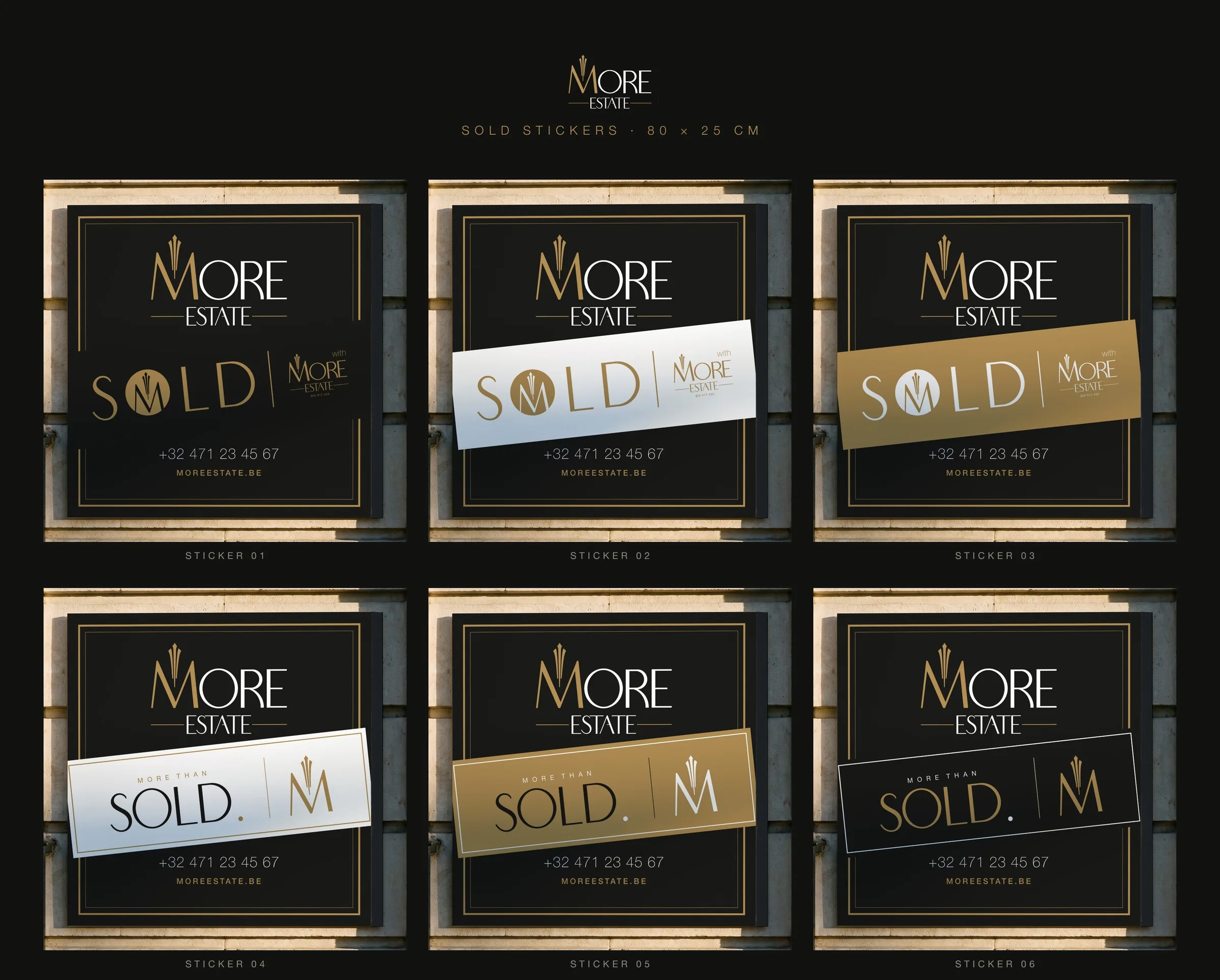 All six sold stickers shown on the sign